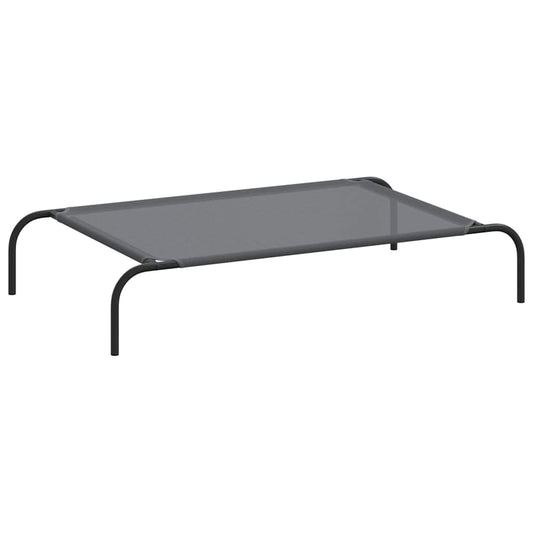 Hundebett Erhöht Grau 110x65x20 cm Textilene und Stahl