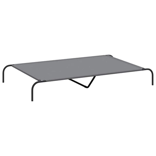 Hundebett Erhöht Grau 150x90x20 cm Oxford-Gewebe und Stahl