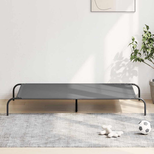 Hundebett Erhöht Grau 150x90x20 cm Oxford-Gewebe und Stahl