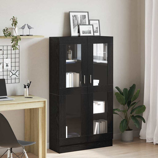 Bücherregal Schwarz Eichen-Optik 82,5 x 30,5 x 150 cm