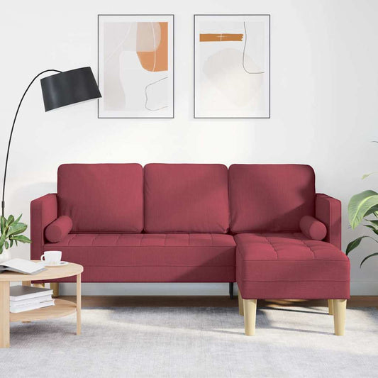 Sofa Set Weinrot 173 x 131 x 67 cm Stoff