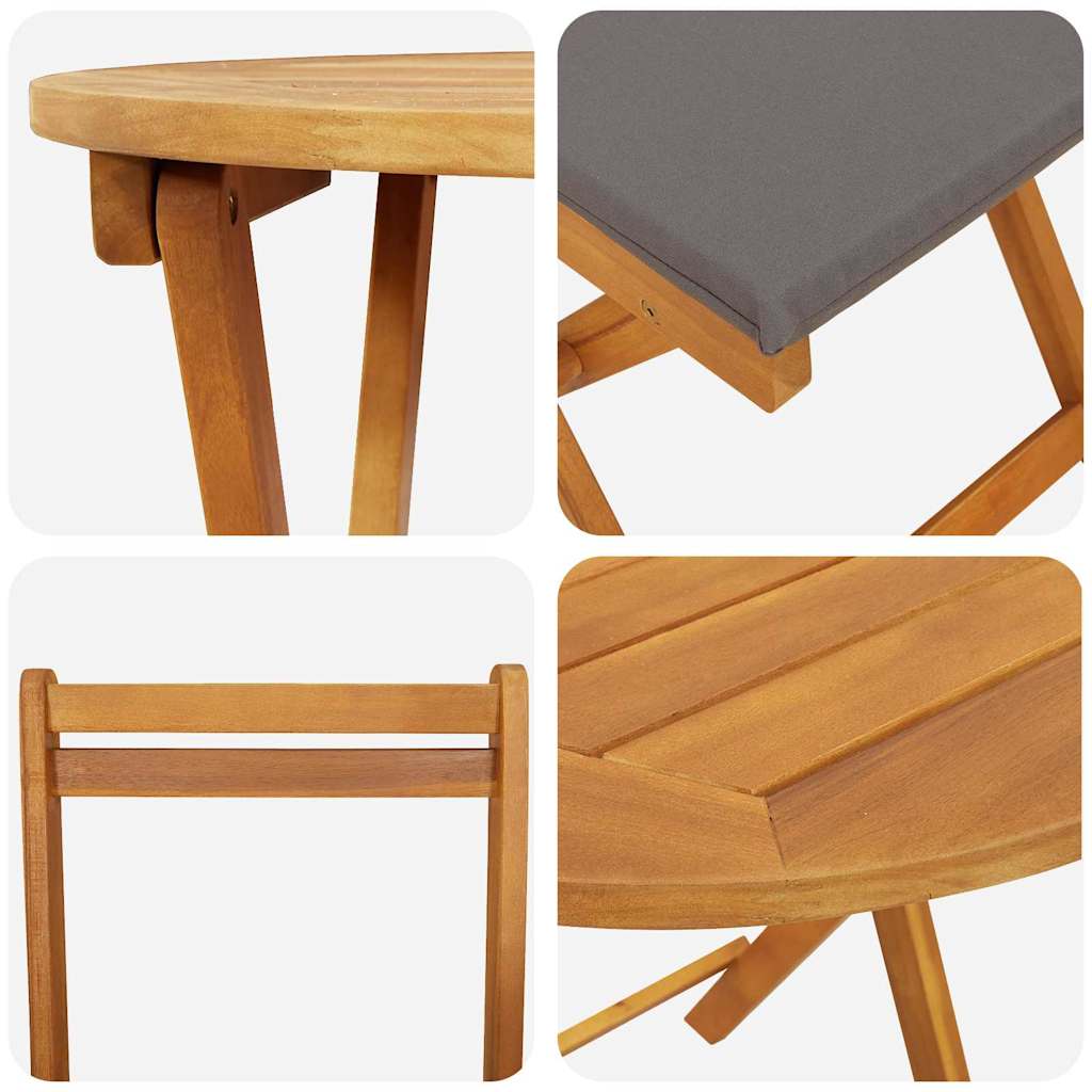 Garten Essgruppe mit Kissen 3 pcs Öl-Natur Massivholz Akazie