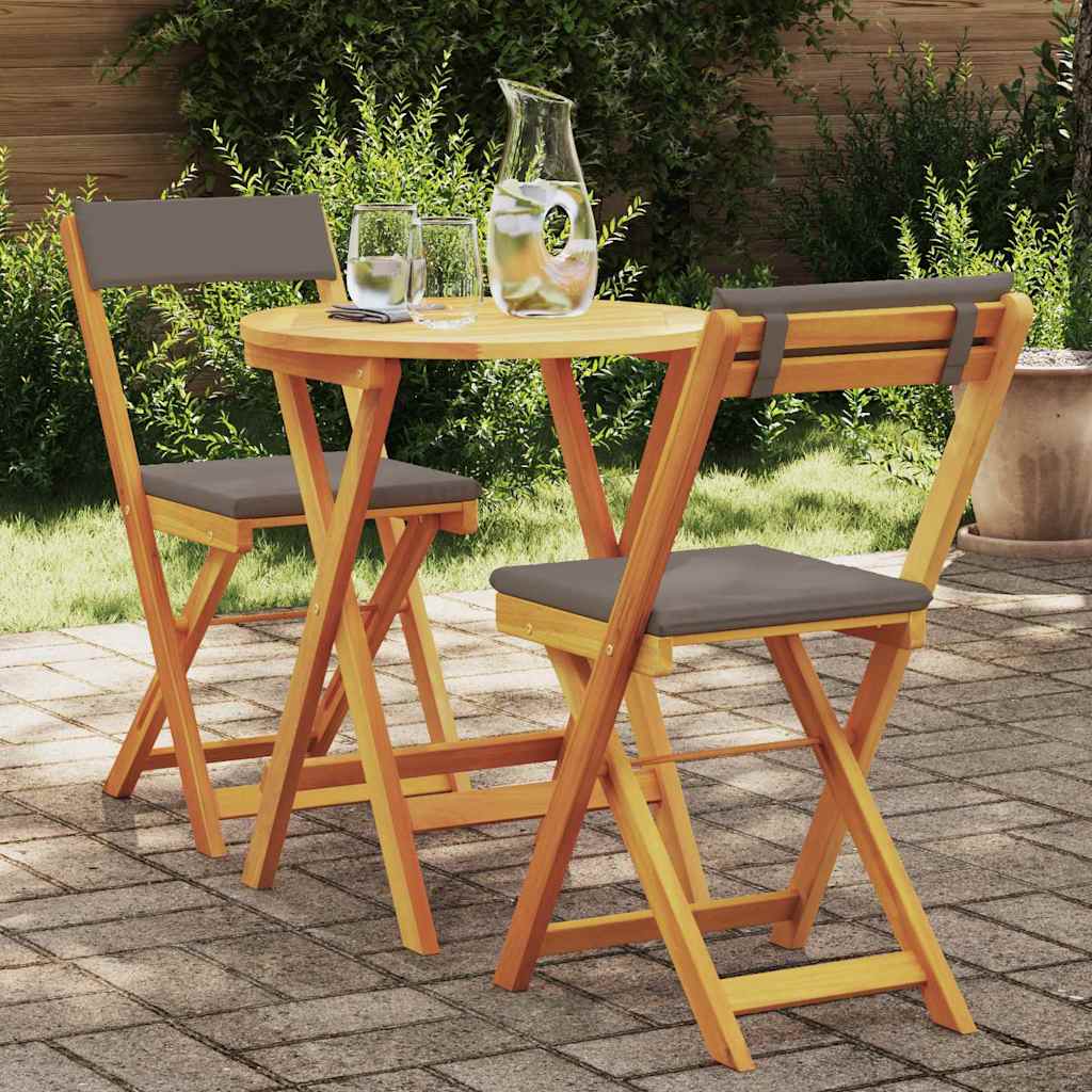 Garten Essgruppe mit Kissen 3 pcs Öl-Natur Massivholz Akazie