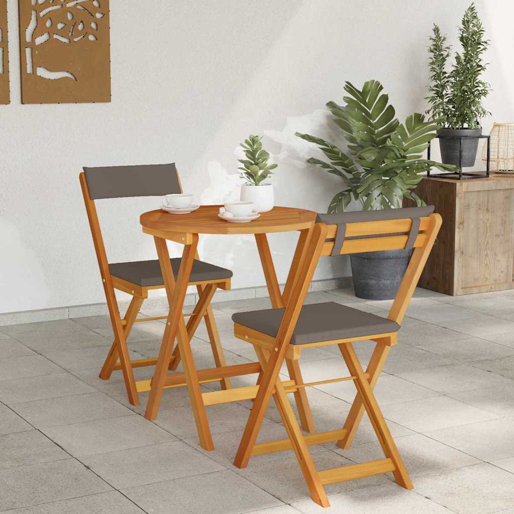 Garten Essgruppe mit Kissen 3 pcs Öl-Natur Massivholz Akazie