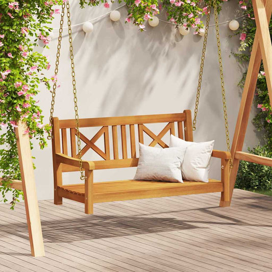 Gartenschaukelbank Braun 119 x 35 x 47 cm Massivholz Akazie