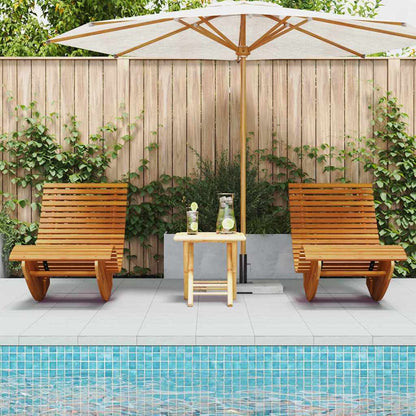 Schaukel-Sonnenliegen 2 pcs Braun 154 x 60 x 74 cm