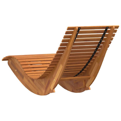 Schaukel-Sonnenliegen 2 pcs Braun 154 x 60 x 74 cm