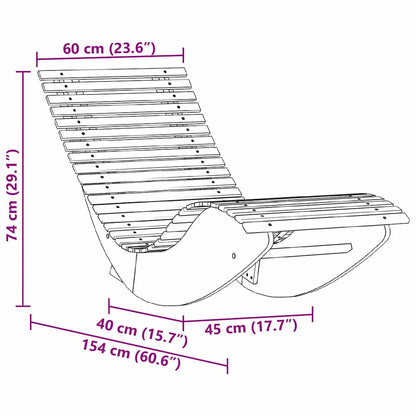 Schaukel-Sonnenliegen 2 pcs Braun 154 x 60 x 74 cm
