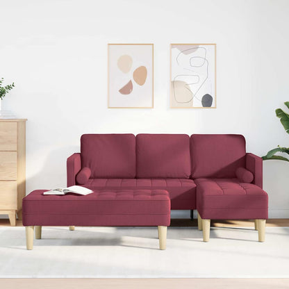 Sofa Set 2 pcs Weinrot 173 x 131 x 67 cm Stoff