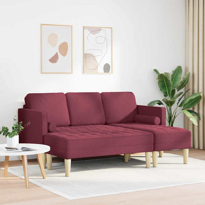 Sofa Set 2 pcs Weinrot 173 x 131 x 67 cm Stoff