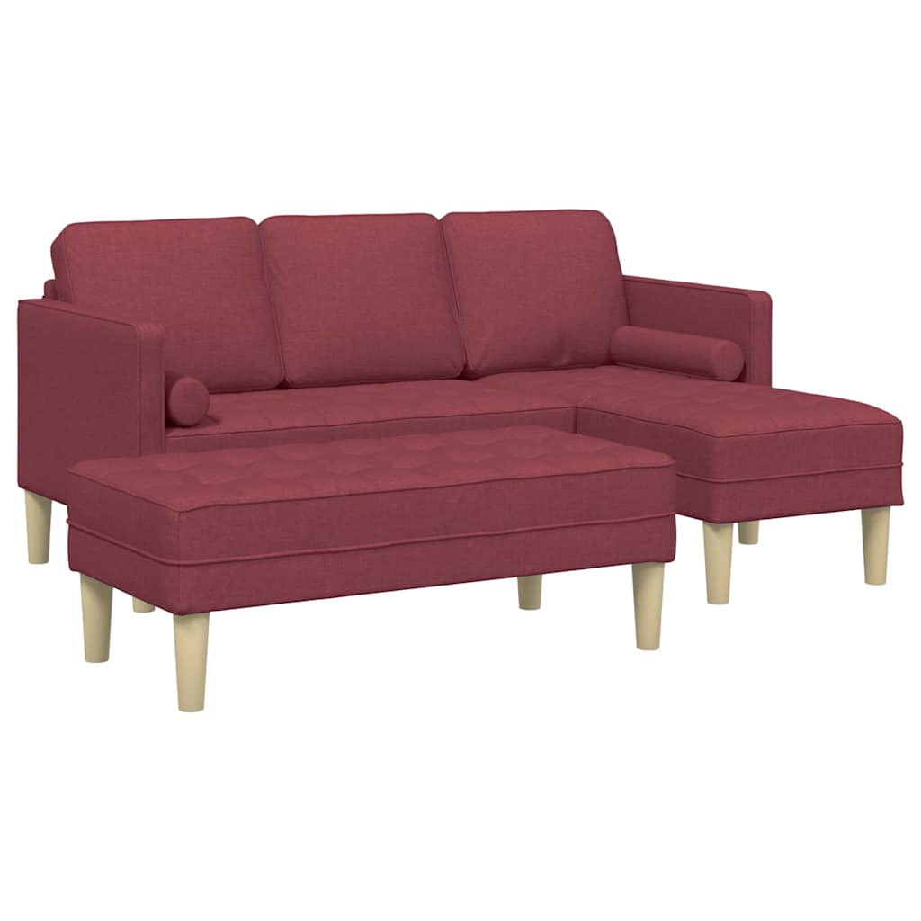 Sofa Set 2 pcs Weinrot 173 x 131 x 67 cm Stoff