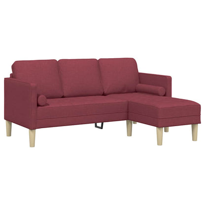 Sofa Set 2 pcs Weinrot 173 x 131 x 67 cm Stoff