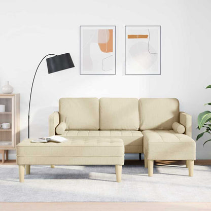 Sofa Set 2 pcs Creme 173 x 131 x 67 cm Stoff