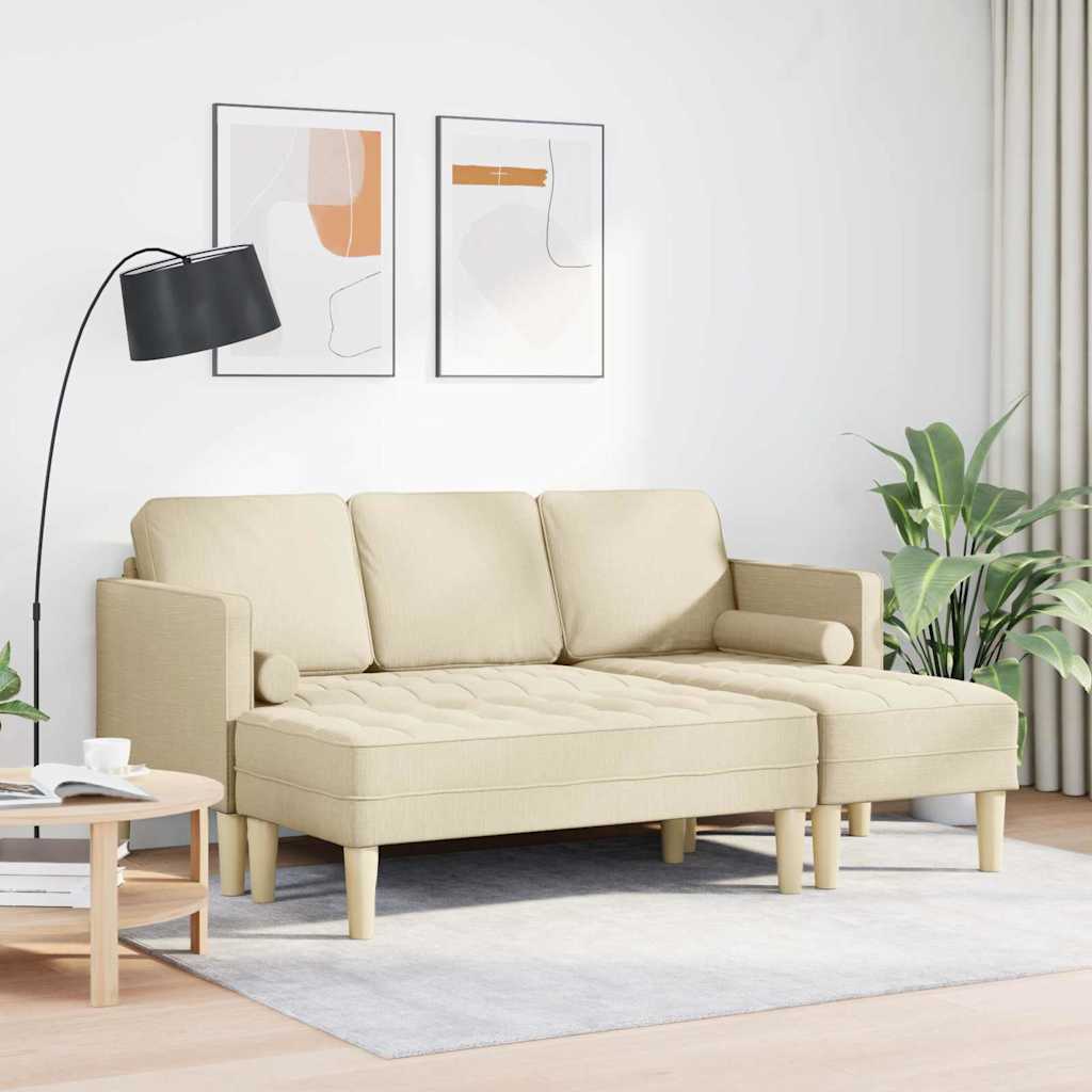 Sofa Set 2 pcs Creme 173 x 131 x 67 cm Stoff