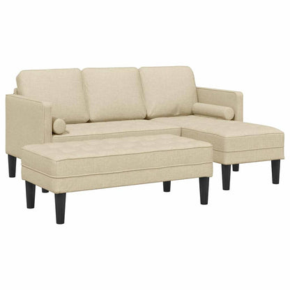 Sofa Set 2 pcs Creme 173 x 131 x 67 cm Stoff