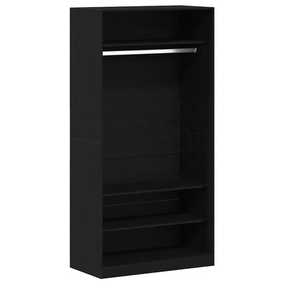 Kleiderschrank mit Regal Schwarz Eichen-Optik 100 x 50 x 200 cm