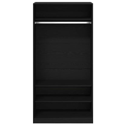 Kleiderschrank mit Regal Schwarz Eichen-Optik 100 x 50 x 200 cm