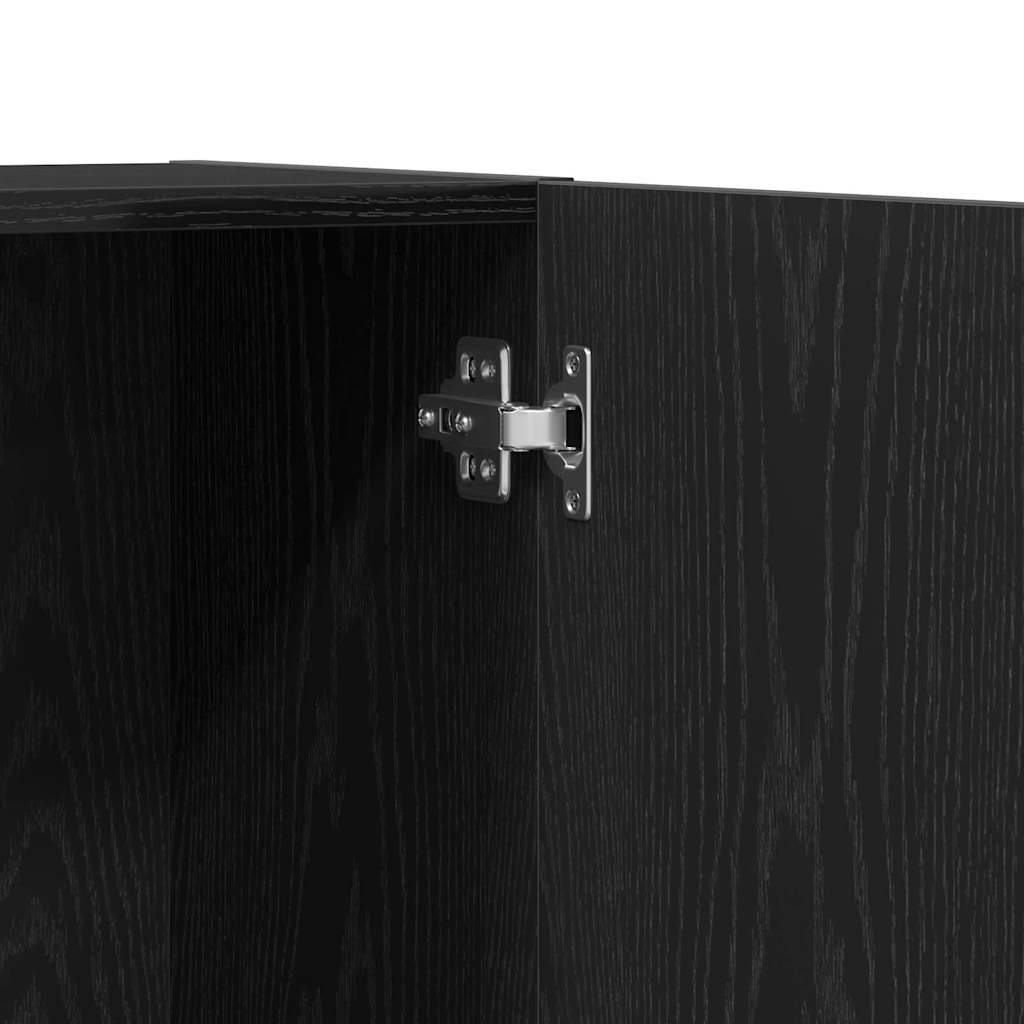 Büroschrank Schwarz Eichen-Optik 60 x 32 x 190 Holzwerkstoff