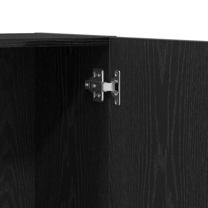 Büroschrank Schwarz Eichen-Optik 60 x 32 x 190 Holzwerkstoff