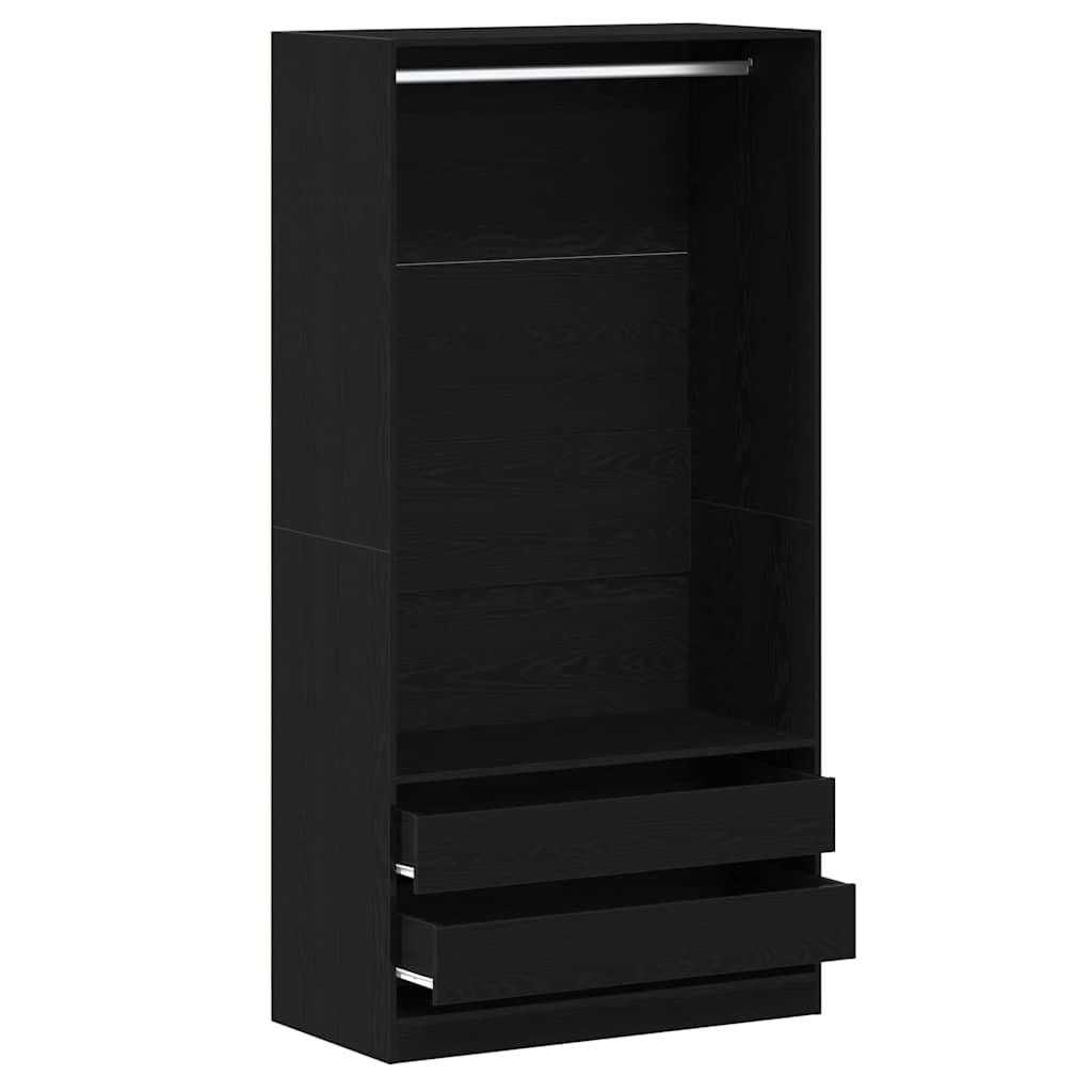 Kleiderschrank mit Regal Schwarz Eichen-Optik 100 x 50 x 200 cm
