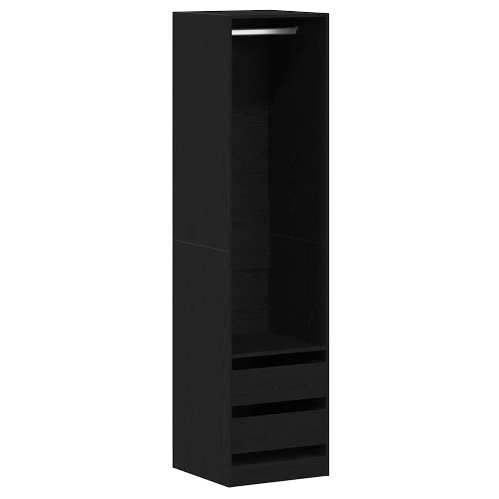 Kleiderschrank mit Regal Schwarz Eichen-Optik 50 x 50 x 200 cm