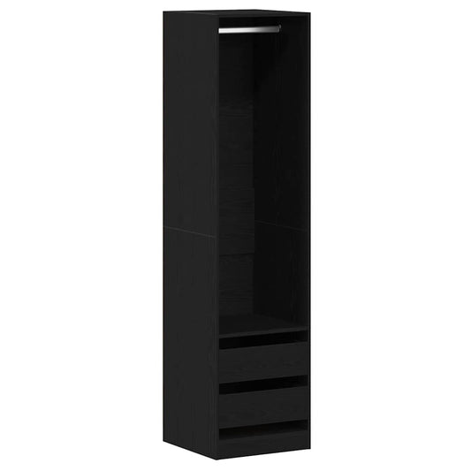 Kleiderschrank mit Regal Schwarz Eichen-Optik 50 x 50 x 200 cm