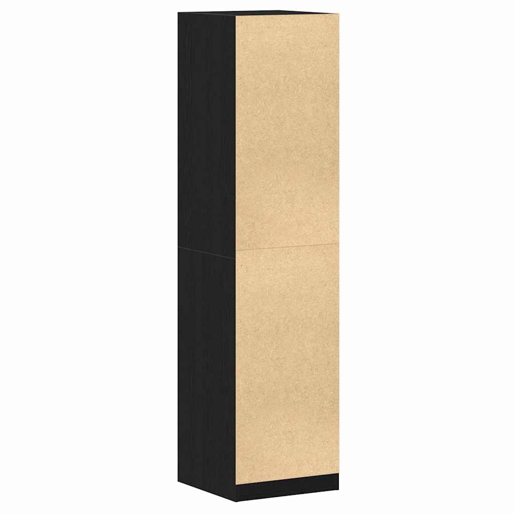 Kleiderschrank mit Regal Schwarz Eichen-Optik 50 x 50 x 200 cm