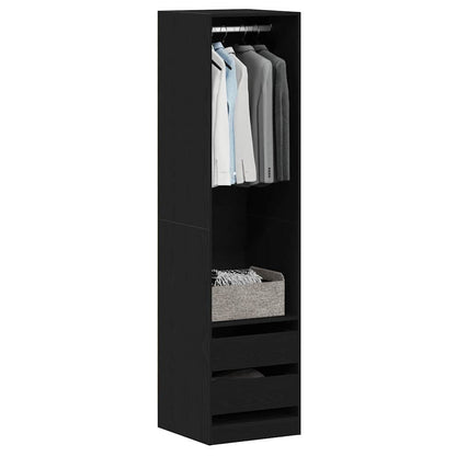 Kleiderschrank mit Regal Schwarz Eichen-Optik 50 x 50 x 200 cm