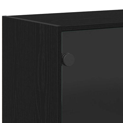 Sideboard Schwarz Eichen-Optik 102 x 37 x 75.5 cm Holzwerkstoff