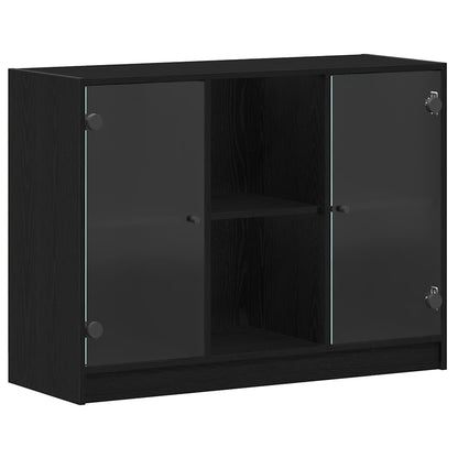 Sideboard Schwarz Eichen-Optik 102 x 37 x 75.5 cm Holzwerkstoff