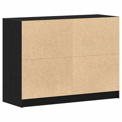 Sideboard Schwarz Eichen-Optik 102 x 37 x 75.5 cm Holzwerkstoff