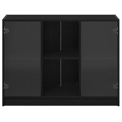 Sideboard Schwarz Eichen-Optik 102 x 37 x 75.5 cm Holzwerkstoff