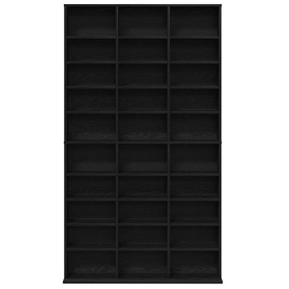 CD-Schrank mit Regal Schwarz Eichen-Optik 101 x 23 x 177,5 cm