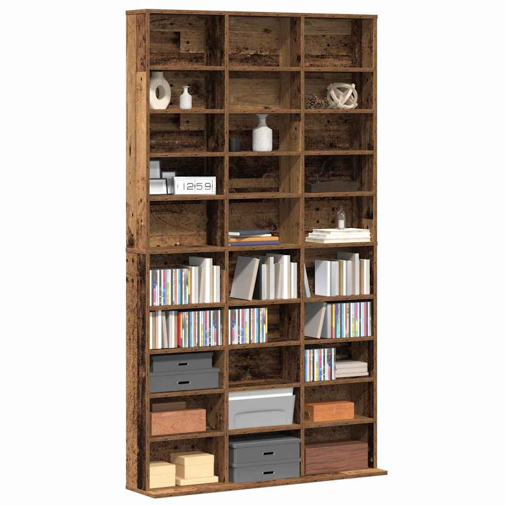 CD-Schrank mit Regal Altholz 101 x 23 x 177,5 cm Holzwerkstoff