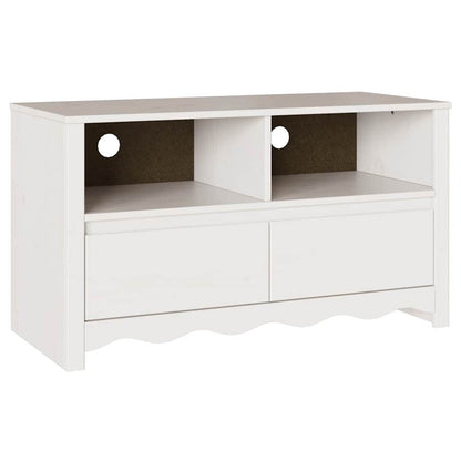 TV-Schrank Drammen Weiß 99 x 43 x 55 cm Massivholz Kiefer