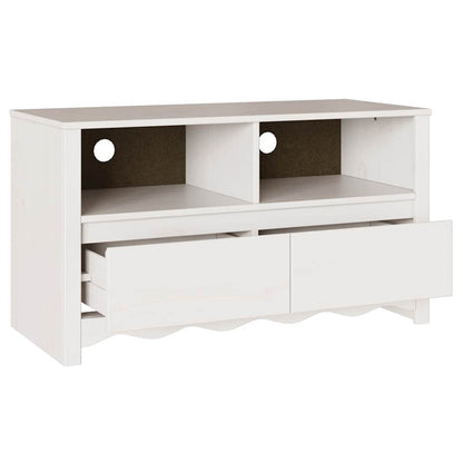 TV-Schrank Drammen Weiß 99 x 43 x 55 cm Massivholz Kiefer