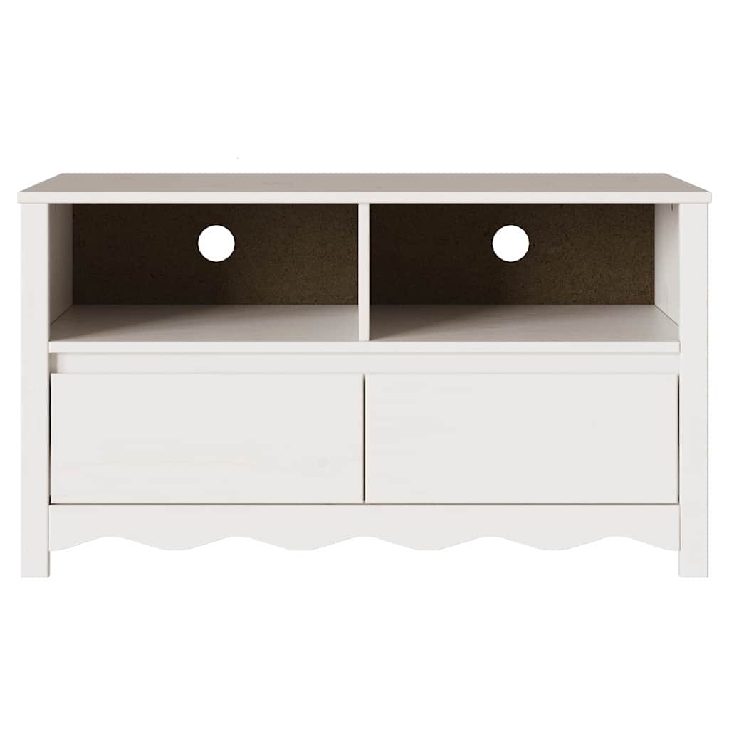 TV-Schrank Drammen Weiß 99 x 43 x 55 cm Massivholz Kiefer