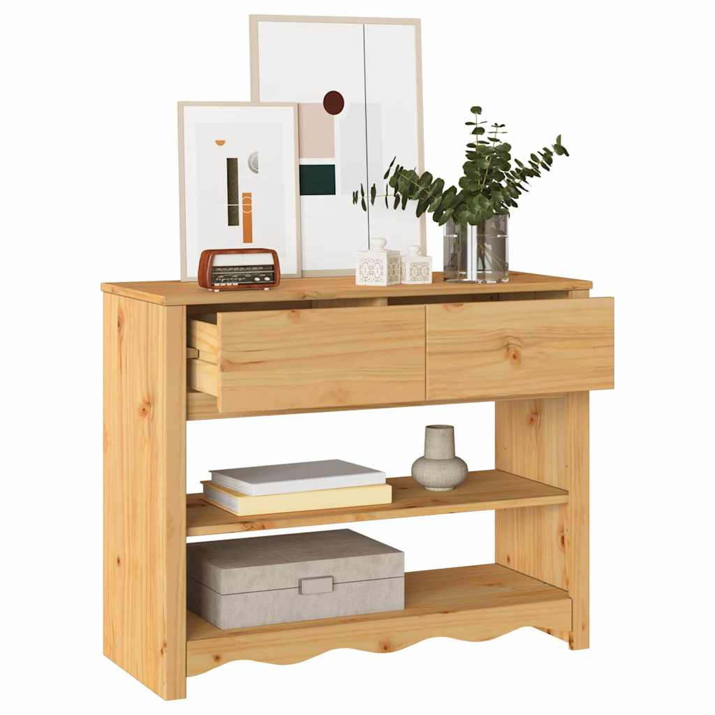 Konsolentisch Drammen Eiche 89,5 x 37 x 73 cm Massivholz Kiefer