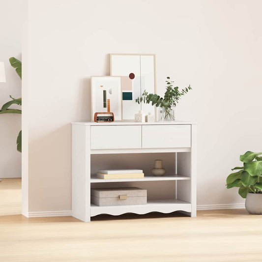 Konsolentisch Drammen Weiß 89,5 x 37 x 73 cm Massivholz Kiefer