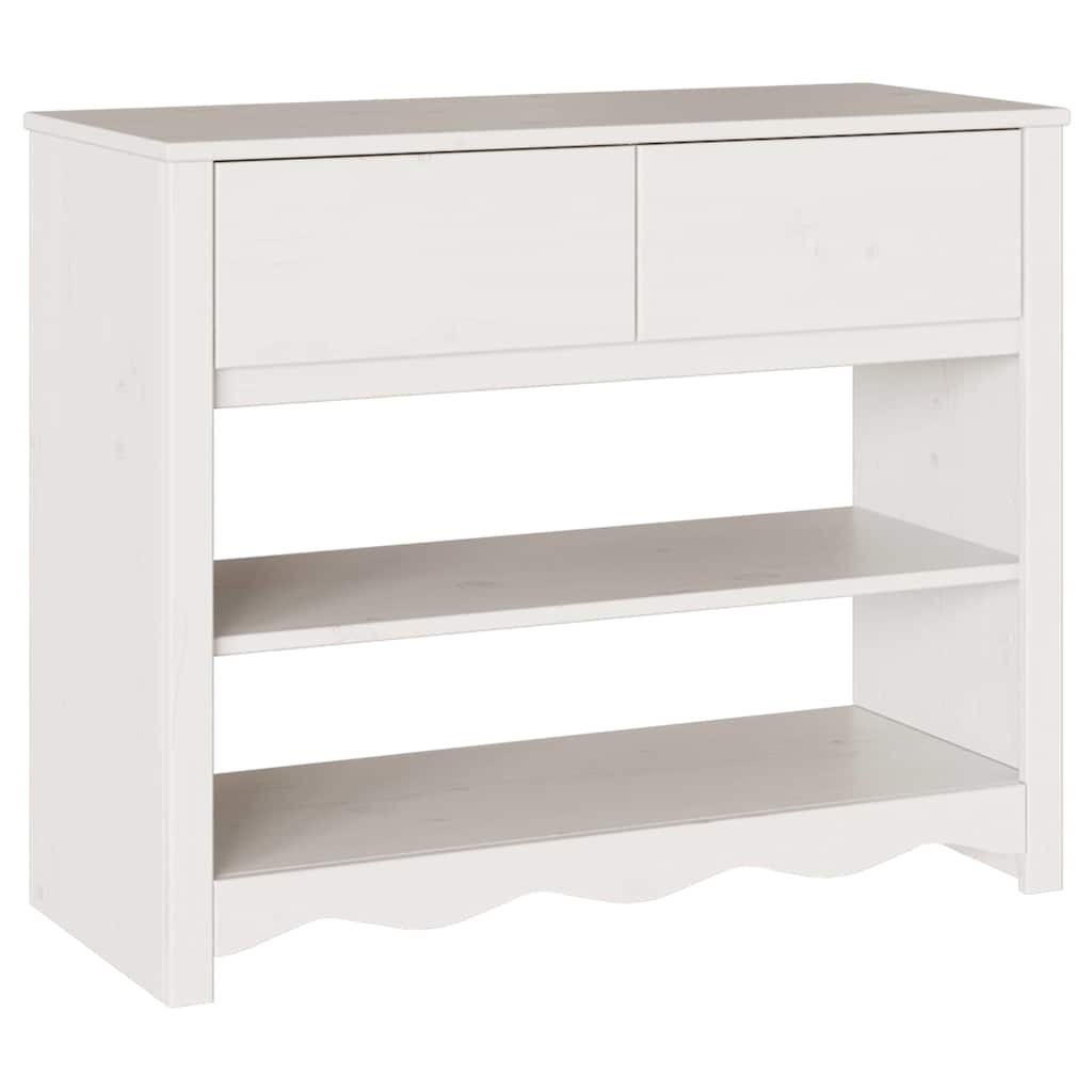 Konsolentisch Drammen Weiß 89,5 x 37 x 73 cm Massivholz Kiefer