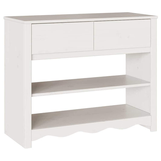 Konsolentisch Drammen Weiß 89,5 x 37 x 73 cm Massivholz Kiefer