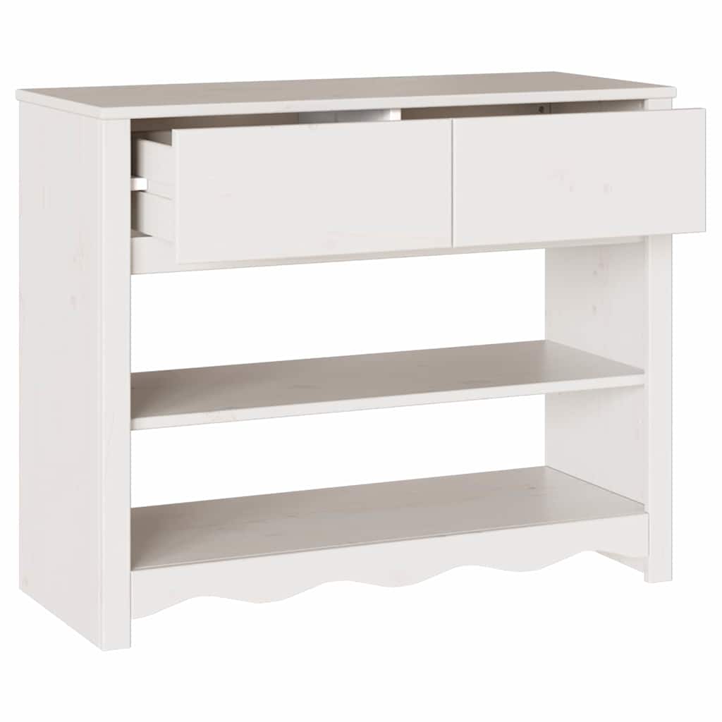 Konsolentisch Drammen Weiß 89,5 x 37 x 73 cm Massivholz Kiefer