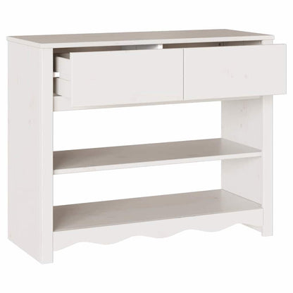 Konsolentisch Drammen Weiß 89,5 x 37 x 73 cm Massivholz Kiefer