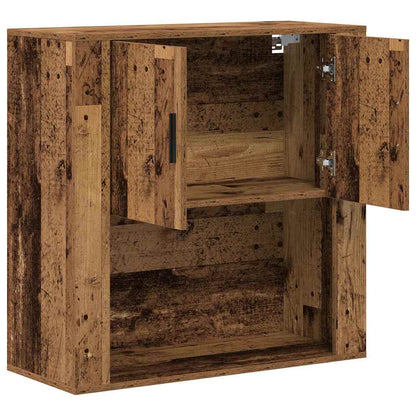 Wandschrank mit Regal Altholz 80 x 33 x 80 cm Holzwerkstoff