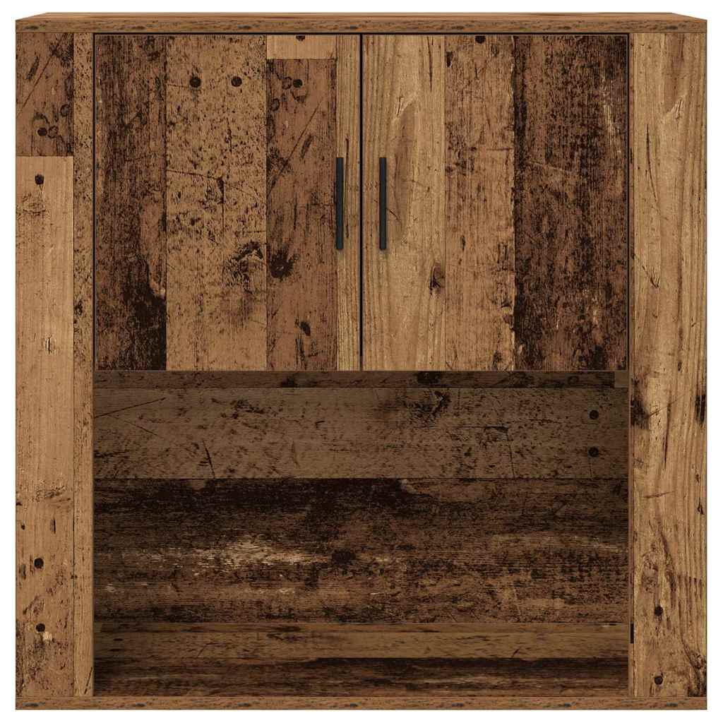 Wandschrank mit Regal Altholz 80 x 33 x 80 cm Holzwerkstoff