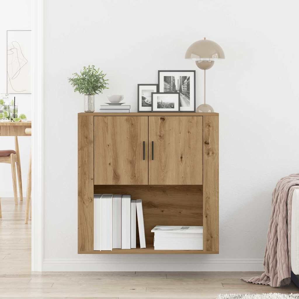 Wandschrank mit Tür Artisan-Eiche 80 x 33 x 80 cm Holzwerkstoff