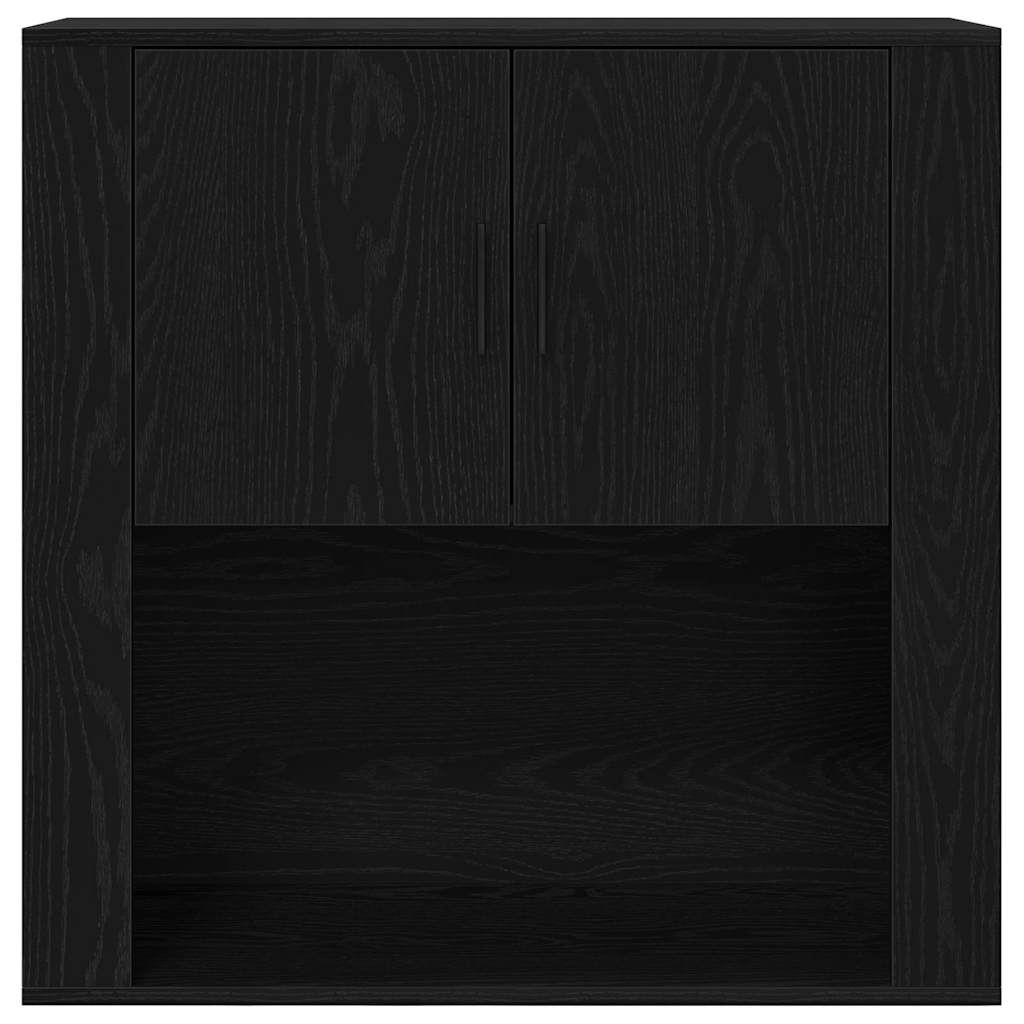 Wandschrank Schwarz Eichen-Optik 80 x 33 x 80 cm Holzwerkstoff