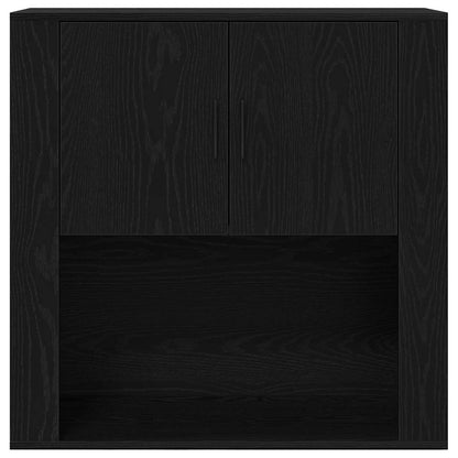 Wandschrank Schwarz Eichen-Optik 80 x 33 x 80 cm Holzwerkstoff