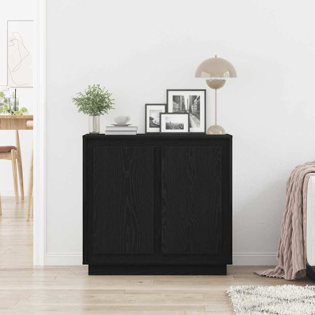 Moderner Buffet Sideboard Schwarze Eiche 80 x 34 x 75 cm