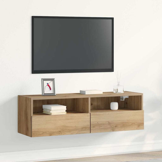 TV-Wandregal Eiche handwerklich 100 x 30 x 30 cm Holzwerkstoff